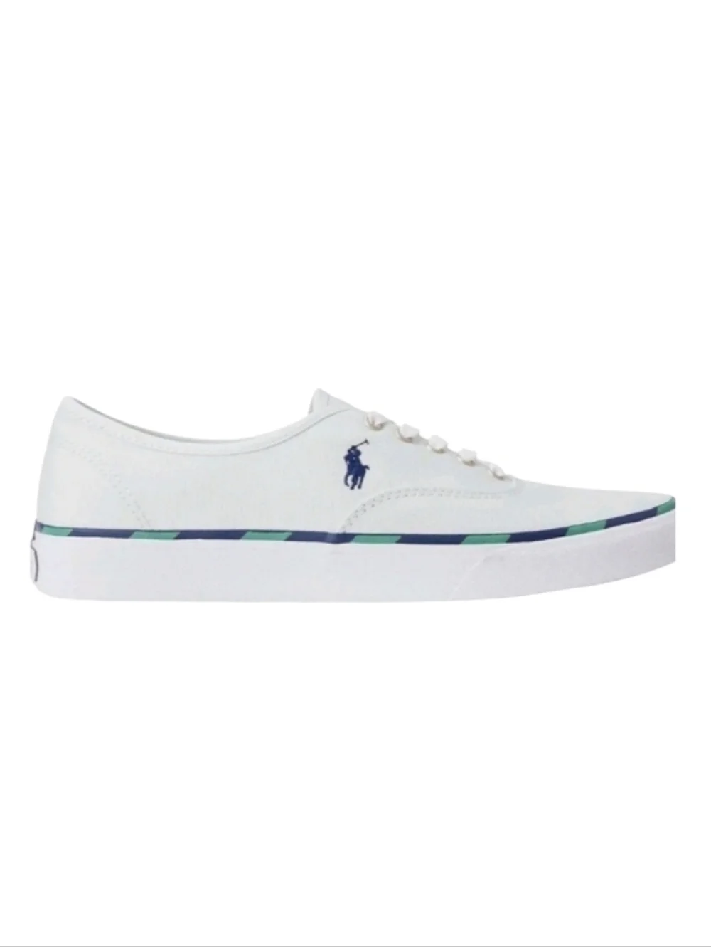 NEW! POLO BY RALPH LAUREN Keaton Leather Trim Signature Pony Canvas Sneakers 12.